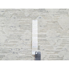 Load image into Gallery viewer, 10&#39;x10&#39; Platinum Gray, Modern Design, Hand Spun, Undyed Natural Wool, Cut And Loop Pile, Hand Knotted, Square Oriental Rug FWR545016