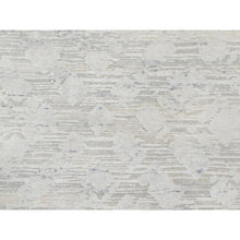 Load image into Gallery viewer, 10&#39;x10&#39; Platinum Gray, Modern Design, Hand Spun, Undyed Natural Wool, Cut And Loop Pile, Hand Knotted, Square Oriental Rug FWR545016