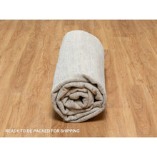 Load image into Gallery viewer, 10&#39;x10&#39; Platinum Gray, Modern Design, Hand Spun, Undyed Natural Wool, Cut And Loop Pile, Hand Knotted, Square Oriental Rug FWR545016