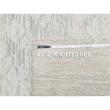 Load image into Gallery viewer, 10&#39;x10&#39; Platinum Gray, Modern Design, Hand Spun, Undyed Natural Wool, Cut And Loop Pile, Hand Knotted, Square Oriental Rug FWR545016