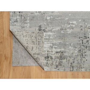 12'x14'19" Sterling Gray, Hand Spun, Modern, Undyed Natural Wool, Hand Knotted, Oversized, Oriental Rug FWR545022