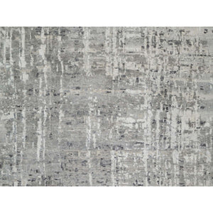 12'x14'19" Sterling Gray, Hand Spun, Modern, Undyed Natural Wool, Hand Knotted, Oversized, Oriental Rug FWR545022
