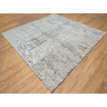 Load image into Gallery viewer, 10&#39;2&quot;x10&#39;2&quot; Magnetic Gray, Hand Spun, Modern, Hand Knotted, Undyed Natural Wool, Square, Oriental Rug FWR545052