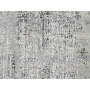 2'7"x28' Magnetic Gray, Modern Design, Hand Spun, Undyed Natural Wool, Hand Knotted, Xl Runner, Oriental Rug FWR545076