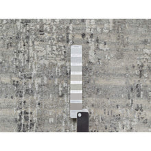 Load image into Gallery viewer, 2&#39;6&quot;x26&#39; Pastel Gray, Hand Knotted, Undyed Natural Wool, Modern Design, Hand Spun, Xl Runner, Oriental Rug FWR545082