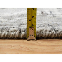 Load image into Gallery viewer, 2&#39;6&quot;x26&#39; Pastel Gray, Hand Knotted, Undyed Natural Wool, Modern Design, Hand Spun, Xl Runner, Oriental Rug FWR545082