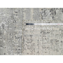 Load image into Gallery viewer, 2&#39;6&quot;x26&#39; Pastel Gray, Hand Knotted, Undyed Natural Wool, Modern Design, Hand Spun, Xl Runner, Oriental Rug FWR545082