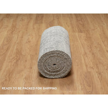 Load image into Gallery viewer, 2&#39;6&quot;x29&#39;9&quot; Dorian Gray, Hand Knotted, Modern Design, Hand Spun, Undyed Natural Wool, Xl Runner, Oriental Rug FWR545088