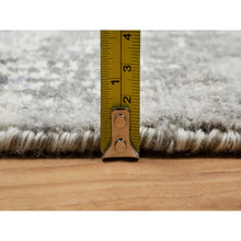 Load image into Gallery viewer, 2&#39;6&quot;x30&#39; Pastel Gray, Undyed Natural Wool, Hand Knotted, Modern Design, Hand Spun, Xl Runner, Oriental Rug FWR545094