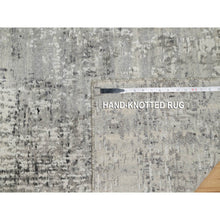 Load image into Gallery viewer, 2&#39;6&quot;x30&#39; Pastel Gray, Undyed Natural Wool, Hand Knotted, Modern Design, Hand Spun, Xl Runner, Oriental Rug FWR545094