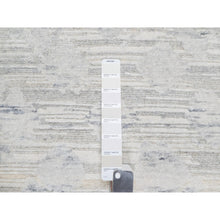 Load image into Gallery viewer, 12&#39;1&quot;x12&#39;1&quot; Platinum Gray, Modern Design, Hand Spun, Undyed Natural Wool, Cut and Loop Pile, Hand Knotted, Square, Oriental Rug FWR545100