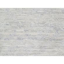 Load image into Gallery viewer, 12&#39;1&quot;x12&#39;1&quot; Platinum Gray, Modern Design, Hand Spun, Undyed Natural Wool, Cut and Loop Pile, Hand Knotted, Square, Oriental Rug FWR545100