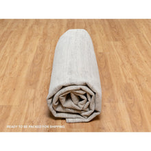 Load image into Gallery viewer, 12&#39;1&quot;x12&#39;1&quot; Platinum Gray, Modern Design, Hand Spun, Undyed Natural Wool, Cut and Loop Pile, Hand Knotted, Square, Oriental Rug FWR545100