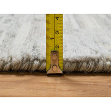 Load image into Gallery viewer, 12&#39;1&quot;x12&#39;1&quot; Platinum Gray, Modern Design, Hand Spun, Undyed Natural Wool, Cut and Loop Pile, Hand Knotted, Square, Oriental Rug FWR545100