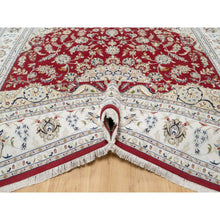 Load image into Gallery viewer, 7&#39;10&quot;x10&#39;3&quot; Falu Red, Wool And Silk, 250 Kpsi, Nain With Center Medallion Flower Design, Hand Knotted, Oriental Rug FWR545124