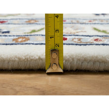 Load image into Gallery viewer, 9&#39;x12&#39;2&quot; Natural White, 250 KPSI, Nain All Over Floral Design, Hand Knotted, Wool and Silk, Oriental Rug FWR545160