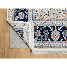 Load image into Gallery viewer, 8&#39;10&quot;x12&#39;2&quot; Isabelline White, Nain with Center Medallion Flower Design, 250 KPSI, Wool and Silk, Hand Knotted, Oriental Rug FWR545184