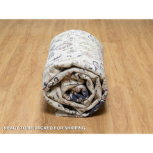 Load image into Gallery viewer, 8&#39;10&quot;x12&#39;2&quot; Isabelline White, Nain with Center Medallion Flower Design, 250 KPSI, Wool and Silk, Hand Knotted, Oriental Rug FWR545184