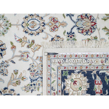 Load image into Gallery viewer, 8&#39;10&quot;x12&#39;2&quot; Isabelline White, Nain with Center Medallion Flower Design, 250 KPSI, Wool and Silk, Hand Knotted, Oriental Rug FWR545184