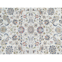 Load image into Gallery viewer, 10&#39;x14&#39;2&quot; Vivid White, Wool and Silk, Nain All Over Floral Design, Hand Knotted, 250 KPSI, Oriental Rug FWR545196