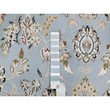 Load image into Gallery viewer, 9&#39;x9&#39; Beau Blue, Hand Knotted, Nain with Large Center Medallion, 250 KPSI, Wool and Silk, Round, Oriental Rug FWR545202