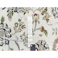 Load image into Gallery viewer, 9&#39;9&quot;x13&#39;9&quot; Spring White, 250 KPSI, Nain with Center Motif Flower Design, Wool and Silk, Hand Knotted, Oriental Rug FWR545226