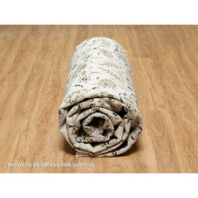 Load image into Gallery viewer, 9&#39;9&quot;x13&#39;9&quot; Spring White, 250 KPSI, Nain with Center Motif Flower Design, Wool and Silk, Hand Knotted, Oriental Rug FWR545226