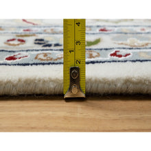 Load image into Gallery viewer, 9&#39;9&quot;x13&#39;9&quot; Spring White, 250 KPSI, Nain with Center Motif Flower Design, Wool and Silk, Hand Knotted, Oriental Rug FWR545226