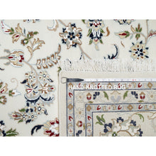 Load image into Gallery viewer, 9&#39;9&quot;x13&#39;9&quot; Spring White, 250 KPSI, Nain with Center Motif Flower Design, Wool and Silk, Hand Knotted, Oriental Rug FWR545226