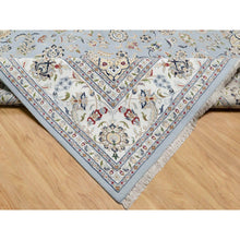 Load image into Gallery viewer, 9&#39;9&quot;x14&#39;3&quot; Beau Blue, Wool and Silk, Hand Knotted, Nain with Large Center Medallion, 250 KPSI, Oriental Rug FWR545232