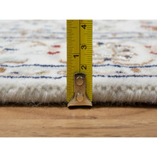 Load image into Gallery viewer, 2&#39;7&quot;x12&#39;2&quot; Natural White, 250 Kpsi, Wool And Silk, Nain All Over Floral Design, Hand Knotted, Runner, Oriental Rug FWR545238