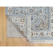 Load image into Gallery viewer, 2&#39;8&quot;x8&#39;3&quot; Beau Blue, 250 Kpsi, Wool And Silk, Hand Knotted, Nain With Large Center Medallion, Runner, Oriental Rug FWR545274