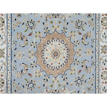 Load image into Gallery viewer, 2&#39;8&quot;x8&#39;3&quot; Beau Blue, 250 KPSI, Wool and Silk, Hand Knotted, Nain with Large Center Medallion, Runner, Oriental Rug FWR545274
