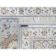 Load image into Gallery viewer, 2&#39;8&quot;x8&#39;3&quot; Beau Blue, 250 KPSI, Wool and Silk, Hand Knotted, Nain with Large Center Medallion, Runner, Oriental Rug FWR545274