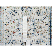 Load image into Gallery viewer, 2&#39;8&quot;x8&#39;3&quot; Stone White, Hand Knotted, 250 Kpsi, Nain With Center Medallion, Wool And Silk, Runner, Oriental Rug FWR545286