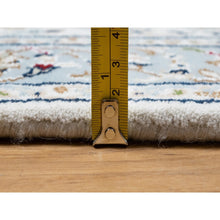 Load image into Gallery viewer, 2&#39;8&quot;x8&#39;3&quot; Stone White, Hand Knotted, 250 Kpsi, Nain With Center Medallion, Wool And Silk, Runner, Oriental Rug FWR545286