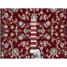 Load image into Gallery viewer, 2&#39;8&quot;x6&#39;8&quot; Rosewood Red, Wool And Silk, Nain With Center Medallion Flower Design, Hand Knotted, 250 Kpsi, Oriental Rug FWR545292