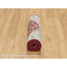 Load image into Gallery viewer, 2&#39;8&quot;x6&#39;8&quot; Rosewood Red, Wool And Silk, Nain With Center Medallion Flower Design, Hand Knotted, 250 Kpsi, Oriental Rug FWR545292