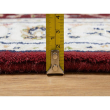 Load image into Gallery viewer, 2&#39;8&quot;x6&#39;8&quot; Rosewood Red, Wool And Silk, Nain With Center Medallion Flower Design, Hand Knotted, 250 Kpsi, Oriental Rug FWR545292