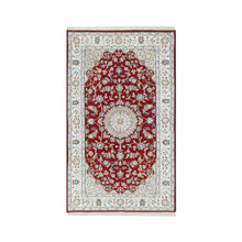 Load image into Gallery viewer, 3&#39;x5&#39;3&quot; Falu Red, Hand Knotted, Wool and Silk, Nain with Large Medallion, 250 KPSI, Oriental Rug FWR545364