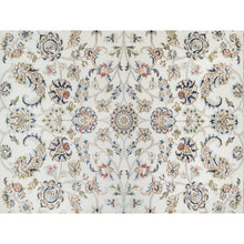 Load image into Gallery viewer, 5&#39;10&quot;x9&#39;1&quot; Natural White, Hand Knotted, Nain All Over Floral Design, 250 Kpsi, Wool And Silk, Oriental Rug FWR545376