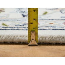 Load image into Gallery viewer, 5&#39;10&quot;x9&#39;1&quot; Natural White, Hand Knotted, Nain All Over Floral Design, 250 Kpsi, Wool And Silk, Oriental Rug FWR545376