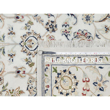 Load image into Gallery viewer, 5&#39;10&quot;x9&#39;1&quot; Natural White, Hand Knotted, Nain All Over Floral Design, 250 Kpsi, Wool And Silk, Oriental Rug FWR545376