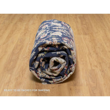 Load image into Gallery viewer, 9&#39;8&quot;x14&#39;2&quot; Vulcan Blue, Hand Knotted, Nain With Center Medallion Flower Design, 250 Kpsi, Wool And Silk, Oriental Rug FWR545394
