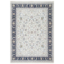 Load image into Gallery viewer, 8&#39;7&quot;x12&#39; Spring White, Wool and Silk, Nain All Over Flower Design, 250 KPSI, Hand Knotted, Oriental Rug FWR545400