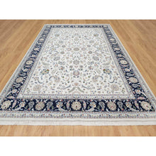 Load image into Gallery viewer, 8&#39;7&quot;x12&#39; Spring White, Wool and Silk, Nain All Over Flower Design, 250 KPSI, Hand Knotted, Oriental Rug FWR545400