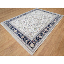 Load image into Gallery viewer, 8&#39;7&quot;x12&#39; Spring White, Wool and Silk, Nain All Over Flower Design, 250 KPSI, Hand Knotted, Oriental Rug FWR545400