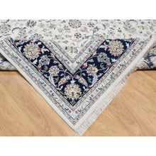 Load image into Gallery viewer, 8&#39;7&quot;x12&#39; Spring White, Wool and Silk, Nain All Over Flower Design, 250 KPSI, Hand Knotted, Oriental Rug FWR545400