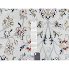 Load image into Gallery viewer, 8&#39;7&quot;x12&#39; Spring White, Wool and Silk, Nain All Over Flower Design, 250 KPSI, Hand Knotted, Oriental Rug FWR545400