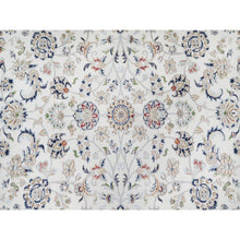Load image into Gallery viewer, 8&#39;7&quot;x12&#39; Spring White, Wool and Silk, Nain All Over Flower Design, 250 KPSI, Hand Knotted, Oriental Rug FWR545400